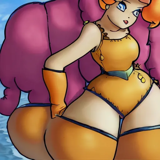 Prompt: thicc princess peach