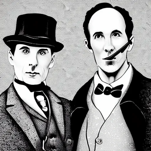 Image similar to b & w portrait of sherlock holmes and dr. watson, the adventure of the speckled band