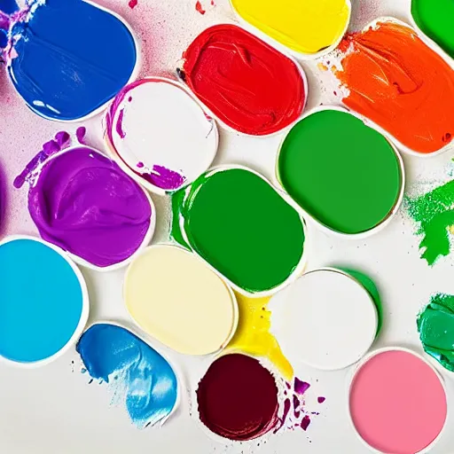 Prompt: colourful paint splashes, dulux,
