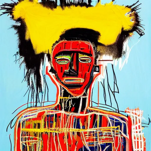 Prompt: A extremely highly detailed majestic hi-res beautiful immaculate head and shoulders award winning painting masterpiece of a strong black african man by Jean-Michel Basquiat, 8k, high textures, hyper sharp, insanely detailed and intricate, super detailed, 8k HDR high quality