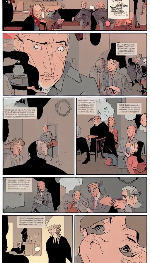 Image similar to Surreal Twin Peaks comic page by Tomer Hanuka