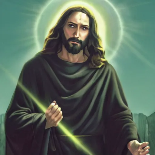 Image similar to Jesus Christ as a villain