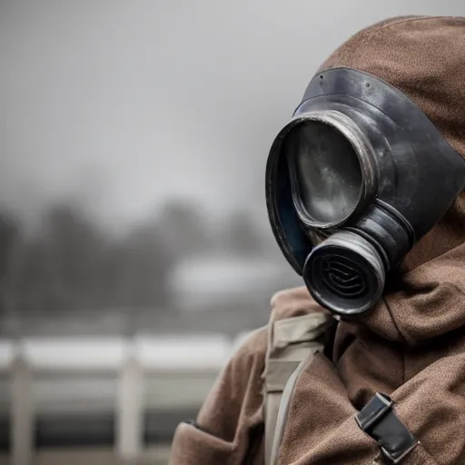 Image similar to person wearing a soviet gasmask, highly detailed, high quality, hd, 4 k, 8 k, canon 3 0 0 mm, professional photographer, 4 0 mp, lifelike, top - rated, award winning, realistic, sharp, no blur, edited, corrected, trending