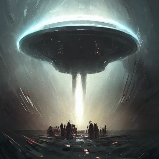 Image similar to alien mothership by Greg Rutkowski