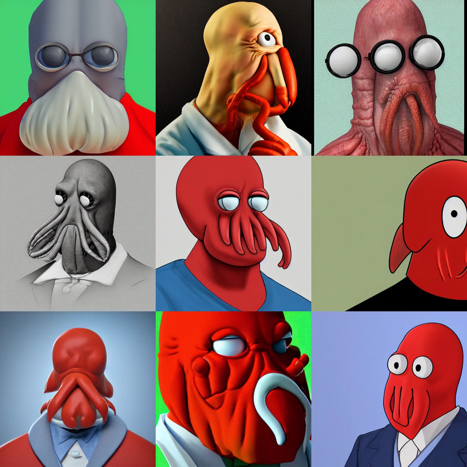 Prompt: photorealistic portrait of Dr. Zoidberg, 4K, high res