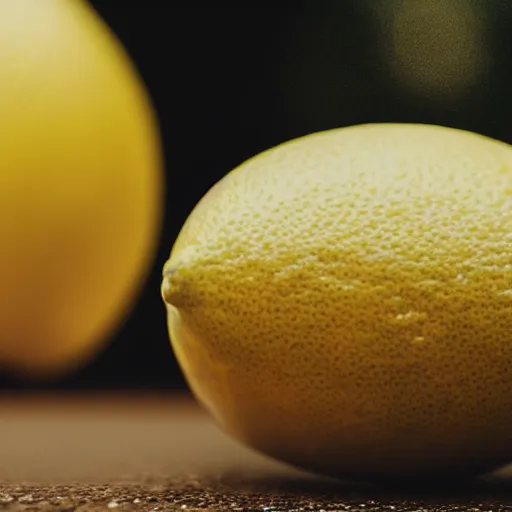 Image similar to an epic cinematic 8K HD movie shot of a close-up lemon