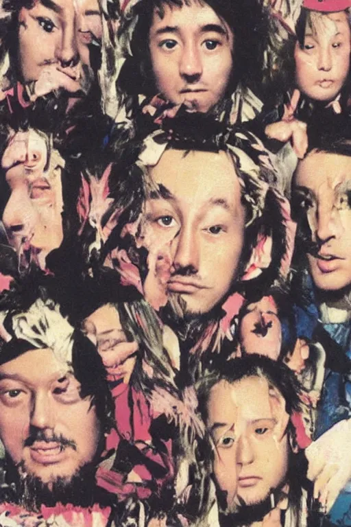 Image similar to harmony korine japanese vhs cover art, detailed facial expressions