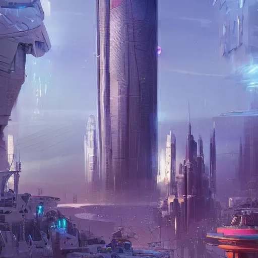 sci fi city tower