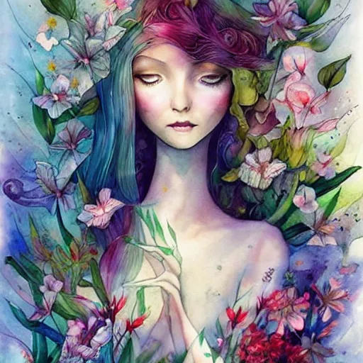 Image similar to watercolor garden by anna dittmann