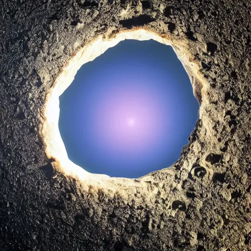 Prompt: a hole on planet earth visible from space. Highly detailed. Photography. 8K. From the hole a giant bunny is emerging