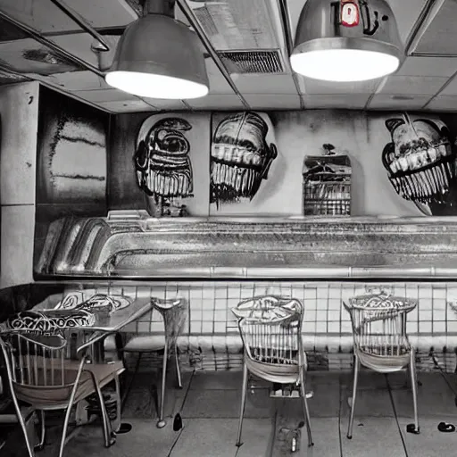 Image similar to Kebab Shop interior design by HR GIGER