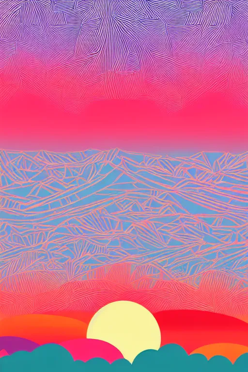 Image similar to minimalist boho style art of colorful tokio at sunrise, illustration, vector art