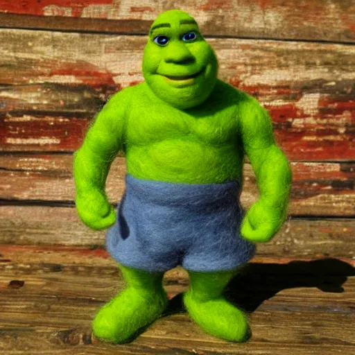 Image similar to shrek needle felted + needle felting art