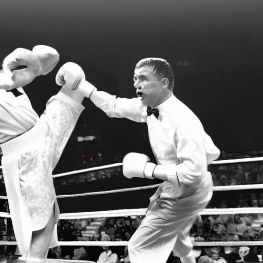 Image similar to boxing match colonel sanders vs ronald maconald