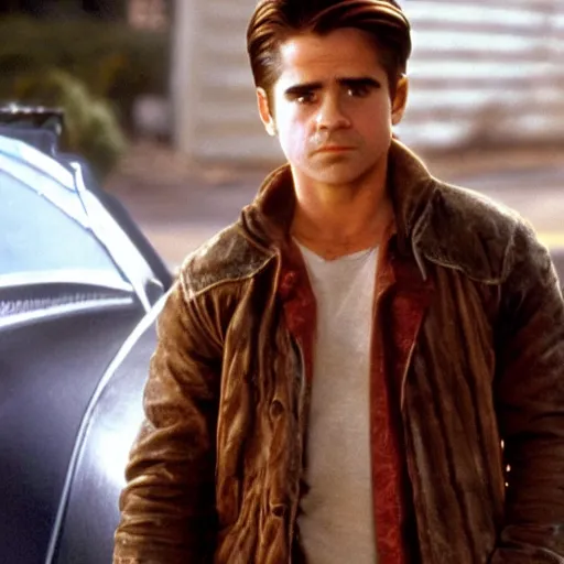 Prompt: colin farrell as Marty McFly in Back To The Future