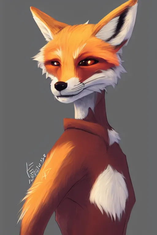 Image similar to a fox fursona, trending on artstation, by kawacy, furry art, digital art