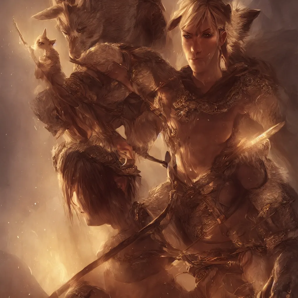 Image similar to cinematic bust portrait of one Photorealistic single powerful angry female D&D elf ranger holding a longbow, with a pet wolf. Magical occult photorealism, UHD, amazing depth, glowing, golden ratio, 3D octane cycle unreal engine 5, volumetric lighting, cinematic lighting, cgstation artstation concept art