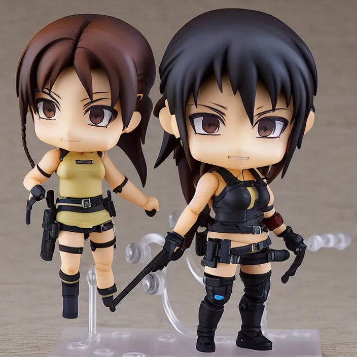 Prompt: lara croft, an anime nendoroid of lara croft, figurine, detailed product photo