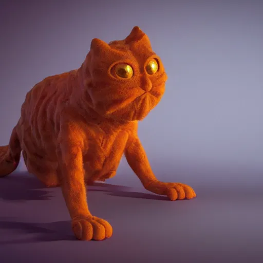 Image similar to hyperrealistic dslr film still of andrew garfield disguised as garfield, orange cat, stunning 8 k octane comprehensive 3 d render, inspired by istvan sandorfi & greg rutkowski & unreal engine, perfect symmetry, dim volumetric cinematic lighting, extremely hyper - detailed, incredibly real lifelike attributes & flesh texture, intricate, masterpiece, artstation, stunning