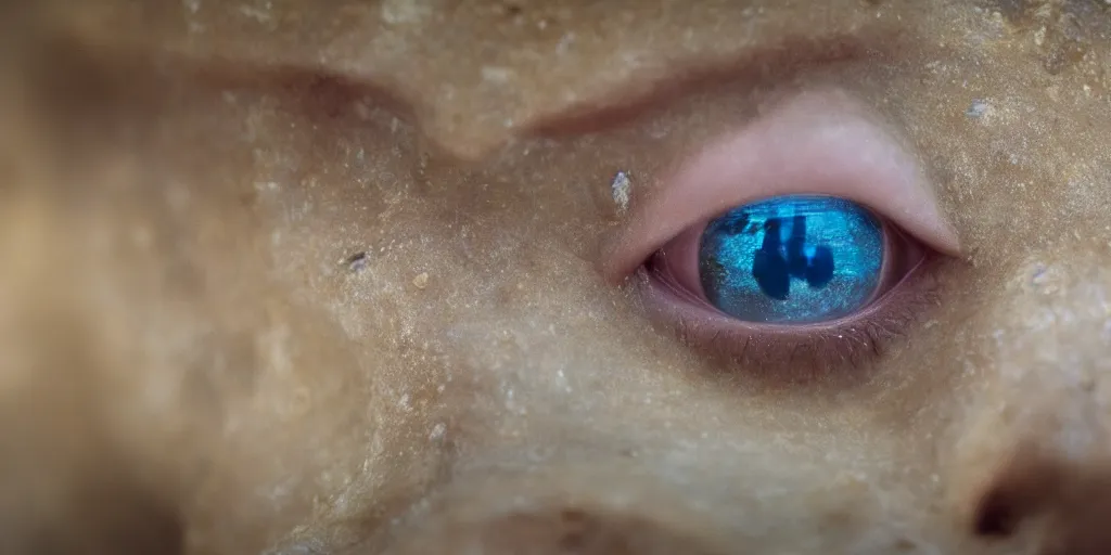 Image similar to detailed eyes, face of an underwater human descendant fishgirl, macro lens, mariana trench, dark, hd, dagon