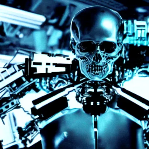 Prompt: skynet is destroying the world