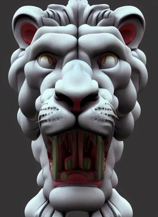 Prompt: 3 d cell shaded portrait painting of roaring lion statue, 3 d cell shaded cubism, in the style of picasso 3 d cell shaded, elegant, highly detailed, artstation, art by picasso 3 d cell shaded unreal engine