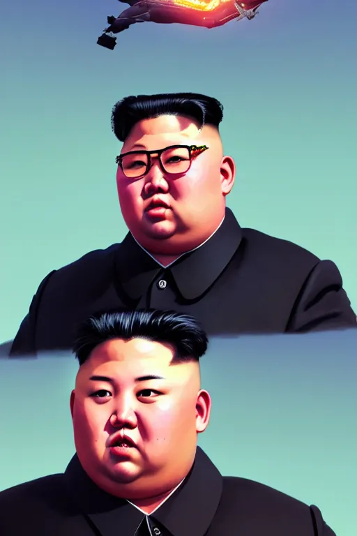 Image similar to highly detailed portrait kim jong un in gta v, stephen bliss, unreal engine, fantasy art by greg rutkowski, loish, rhads, ferdinand knab, makoto shinkai and lois van baarle, ilya kuvshinov, rossdraws, tom bagshaw, global illumination, radiant light, detailed and intricate environment