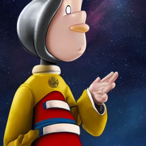 Prompt: pinochio going into space praying to God to make him a real child