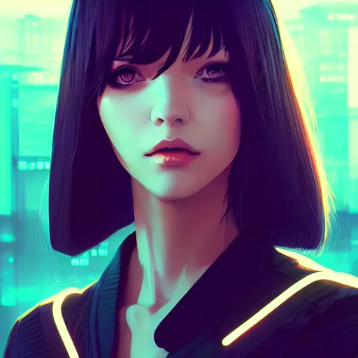 Image similar to a portrait of a beautiful cyberpunk girl, art by ilya kuvshinov and wlop and artgerm and josan gonzalez, digital art, highly detailed, intricate, sharp focus, trending on artstation hq, deviantart, pinterest, unreal engine 5, 4 k uhd image