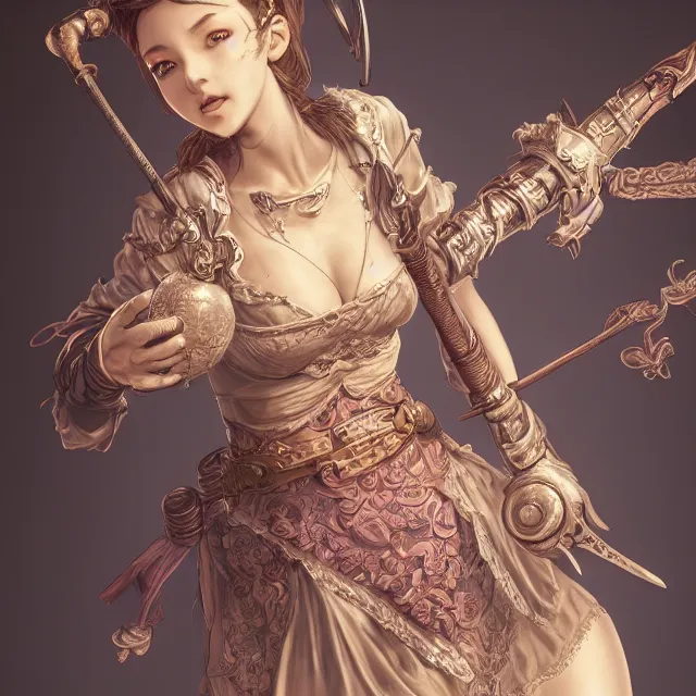 Image similar to studio portrait of neutral good colorful female cleric bard healer as absurdly beautiful, elegant, young skinny gravure idol, ultrafine realistic illustration by kim jung gi, irakli nadar, intricate linework, sharp focus, bright colors, octopath traveler, final fantasy, unreal engine highly rendered, global illumination, radiant light, intricate environment