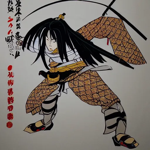 Image similar to samurai anime by shinji obara manglobe