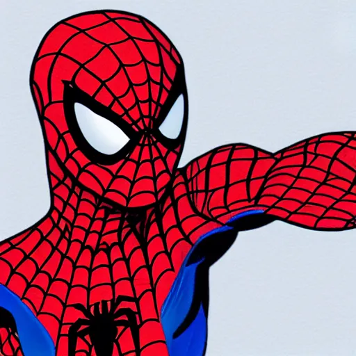 Image similar to sketch of spiderman, anatomically correct