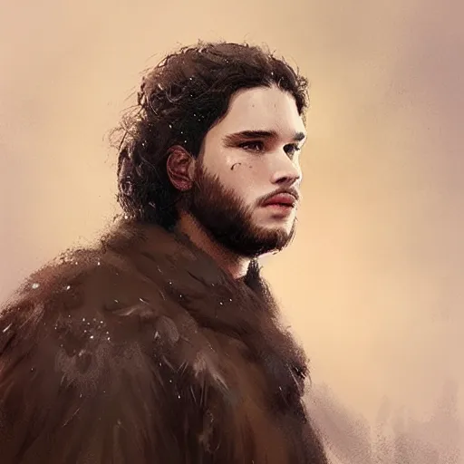 Image similar to portrait of jon snow with monkey pox by greg rutkowski, young, attractive, highly detailed portrait, scifi, digital painting, artstation, concept art, smooth, sharp foccus ilustration, artstation hq ”