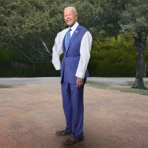 Image similar to Gigachad as Joe Biden, Full body portrait, 4k hd photography