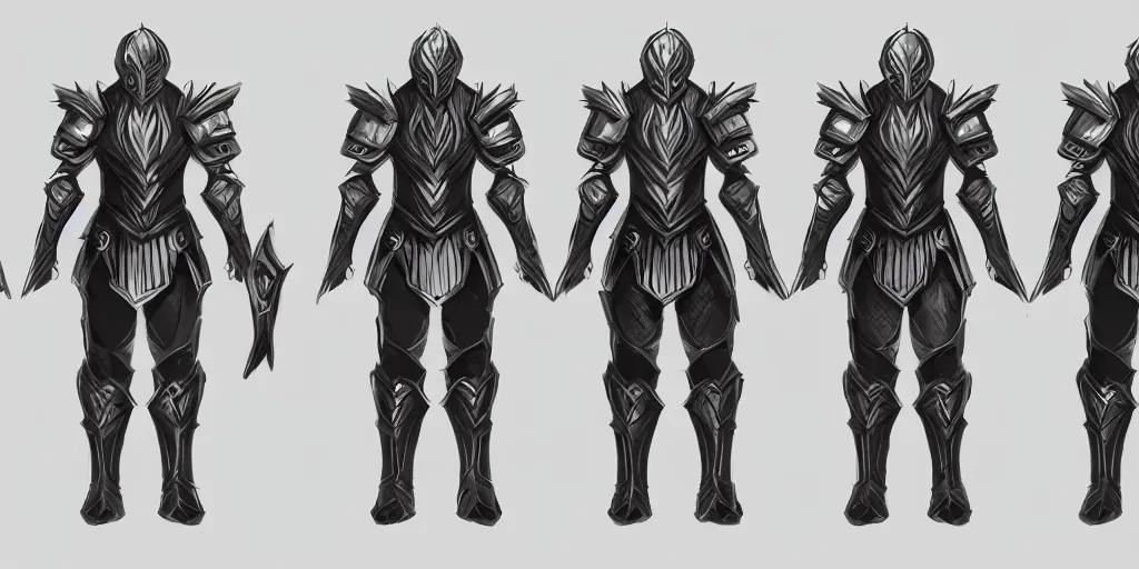 Prompt: armor concept design sheet