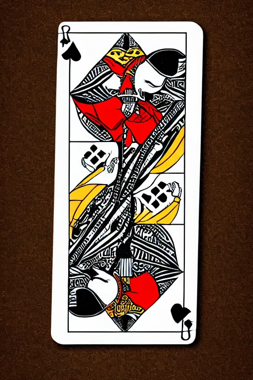 Image similar to a modern art piece in the style of a playing card, high quality, 4k