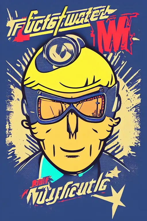 Image similar to fallout 7 6 retro futurist illustration art by butcher billy, sticker, colorful, illustration, highly detailed, simple, smooth and clean vector curves, no jagged lines, vector art, smooth andy warhol style