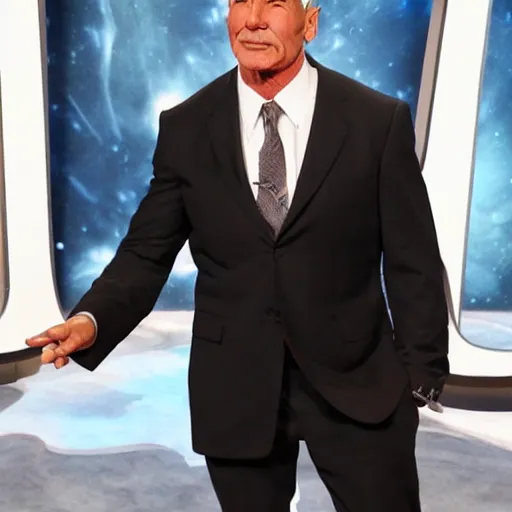 Image similar to Harrison Ford impersonating Dwayne Johnson