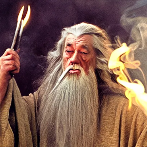 Image similar to gandalf blowing smoke circles