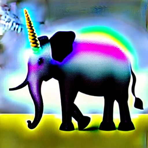 Prompt: unicorn elephant hybrid, 8 k.