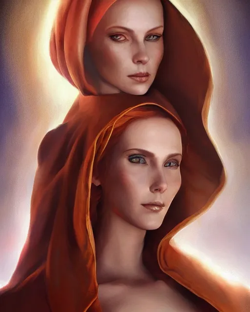 Prompt: a stunning portrait of triss merigold as a nun, digital art by julie bell and artgerm and ross tran and angel ganev, medium shot portrait, highly detailed, trending on artstationhq