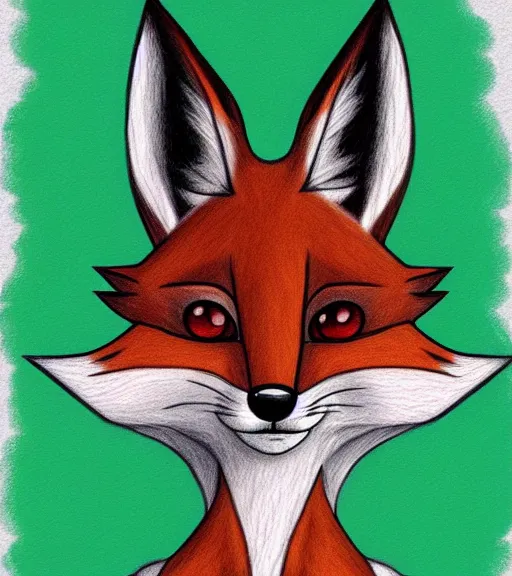 Prompt: expressive stylized master furry artist digital colored pencil painting full body portrait character study of the fox small head fursona animal person by master furry artist blotch