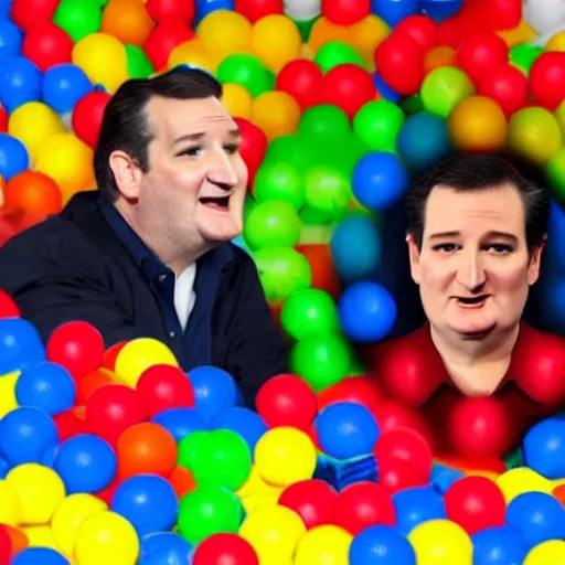 Image similar to Ted Cruz stuck inside a ball pit