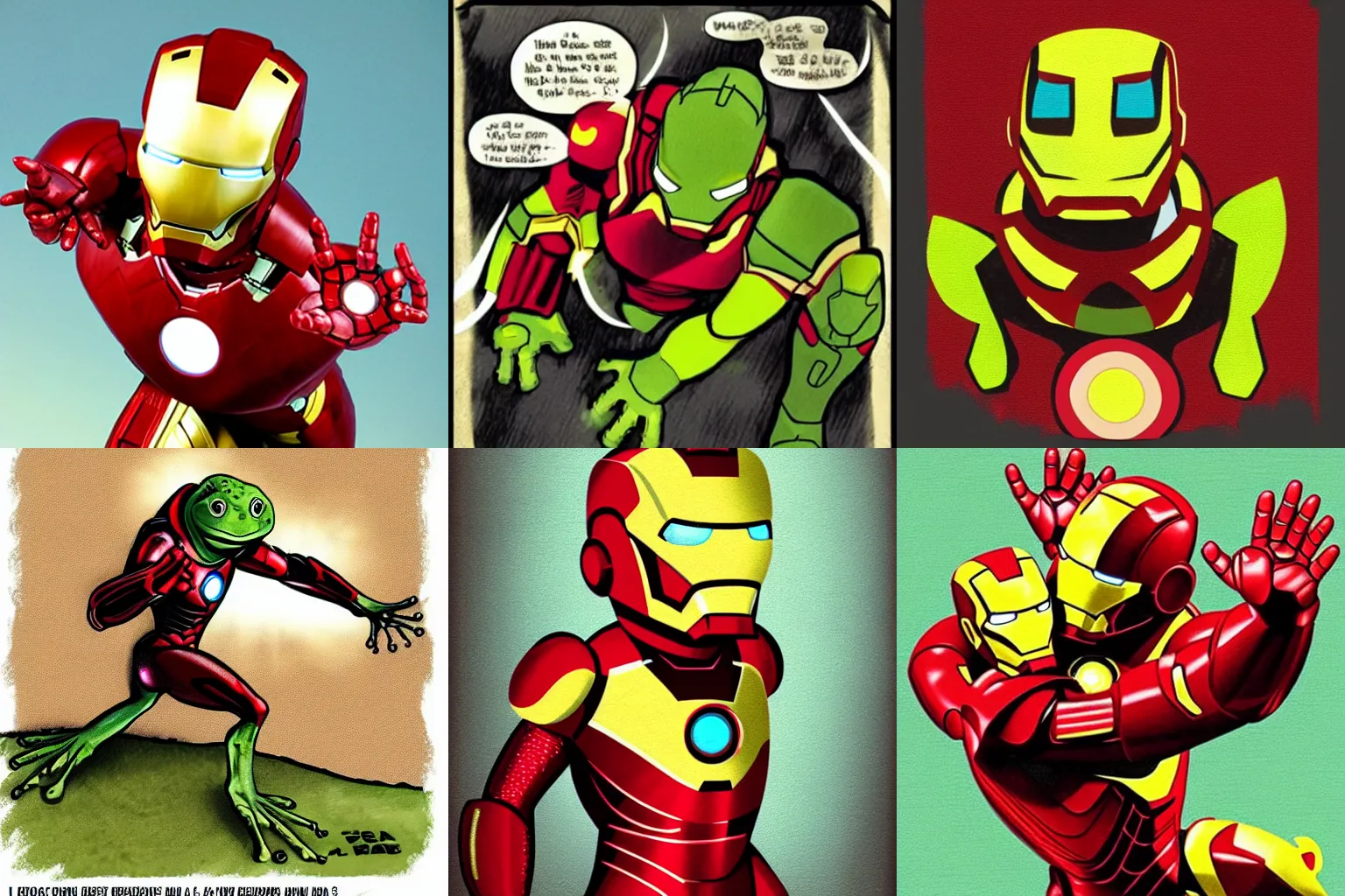 Prompt: iron man as a frog