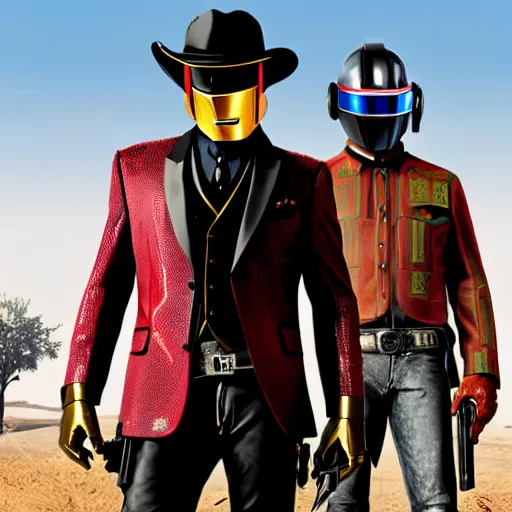 Image similar to Daft Punk in Red Dead Redemption 2