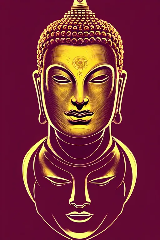 Prompt: a study of cell shaded illustration of a cyborg robot perpetual face buddha inside of a lotus flower , golden ratio, character concept art by character concept art by Shepard Fairey, james jean, Mike Mignola, Laurie Greasley, highly detailed, sharp focus, sharp linework, clean strokes, motherboard, Artstation, deviantart, artgem