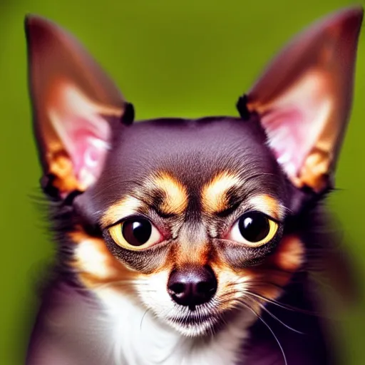 Image similar to a feline chihuahua - cat - hybrid, animal photography