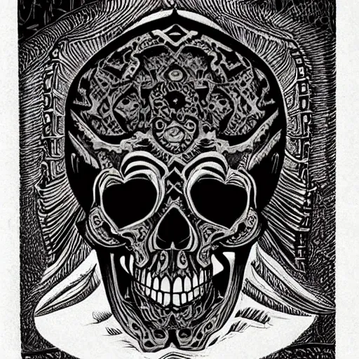 Image similar to tibetan skull by Moebius