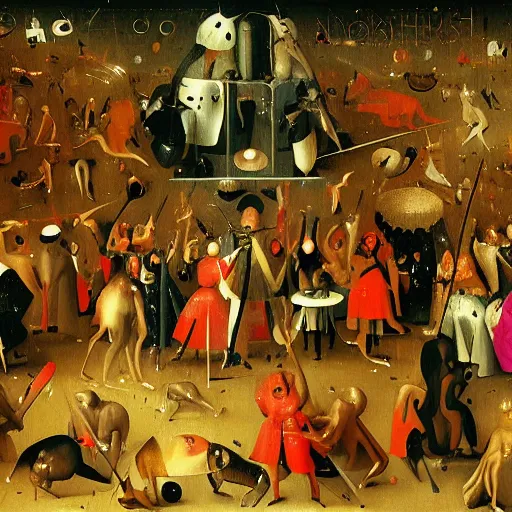 Image similar to disco party by hieronymous bosch ,detailed_digital_art_trending_on_Artstation