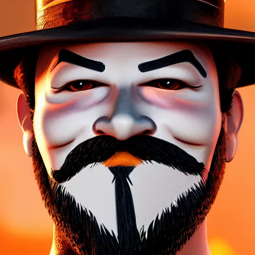 Prompt: man in the style of guy fawkes, cinematic, key light, 4 k, 8 k, photorealistic, ultra realistic, hyperrealistic